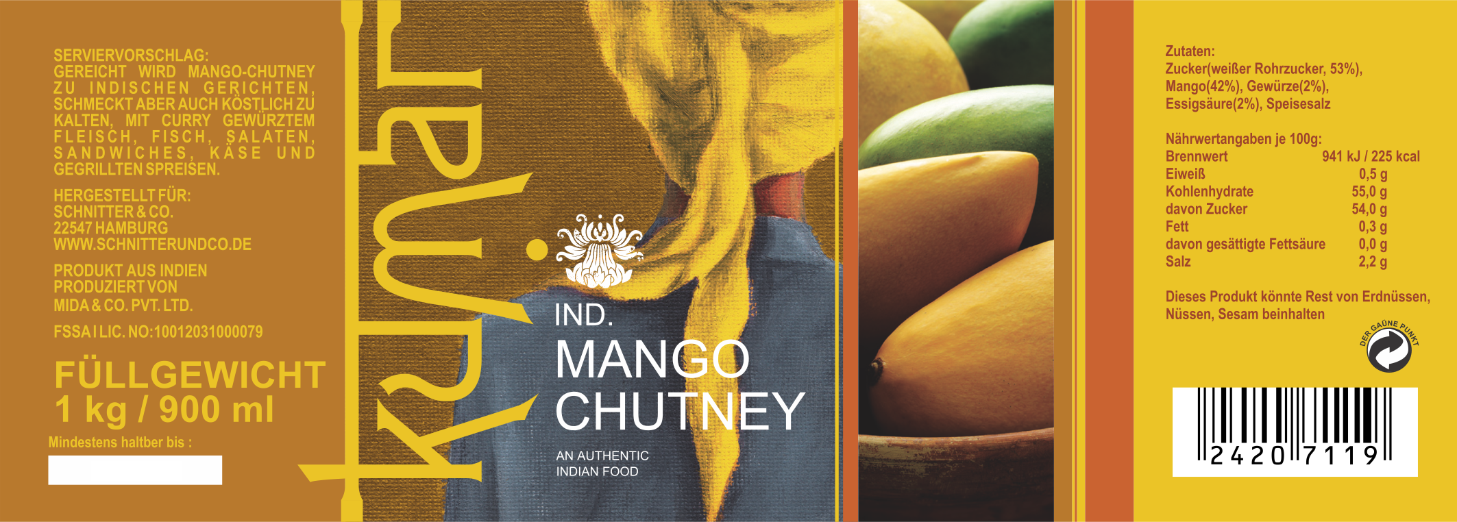 Kumar Mango Chutney Label (1 Kg)